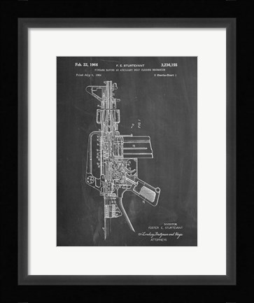 Framed Firearm With Auxiliary Bolt Closure Mechanism Patent - Chalkboard Print