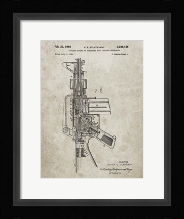 Framed Firearm With Auxiliary Bolt Closure Mechanism Patent - Sandstone Print
