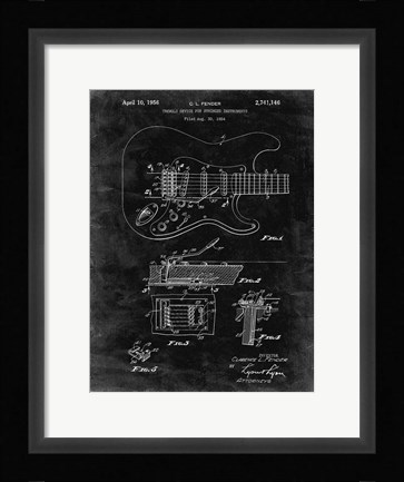 Framed Tremolo Device for Stringed Instruments Patent - Black Grunge Print