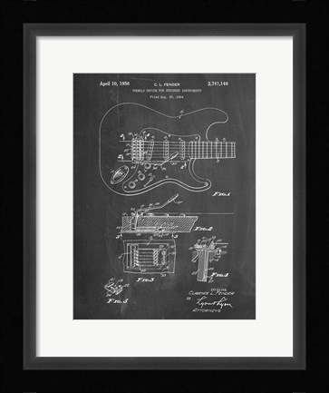 Framed Tremolo Device for Stringed Instruments Patent - Chalkboard Print