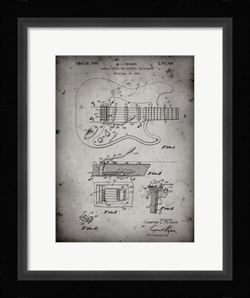 Framed Tremolo Device for Stringed Instruments Patent - Faded Grey Print