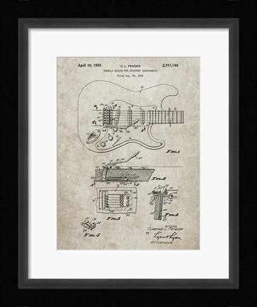 Framed Tremolo Device for Stringed Instruments Patent - Sandstone Print