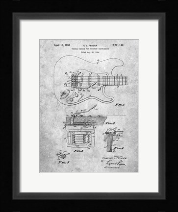Framed Tremolo Device for Stringed Instruments Patent - Slate Print