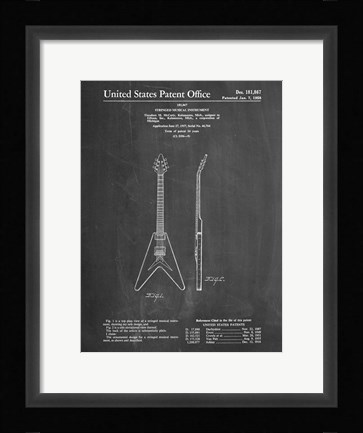 Framed Stringed Musical Instrument Patent - Chalkboard Print
