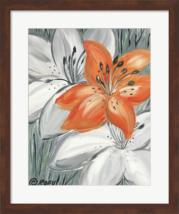 Framed Tiger Lily in Orange Print