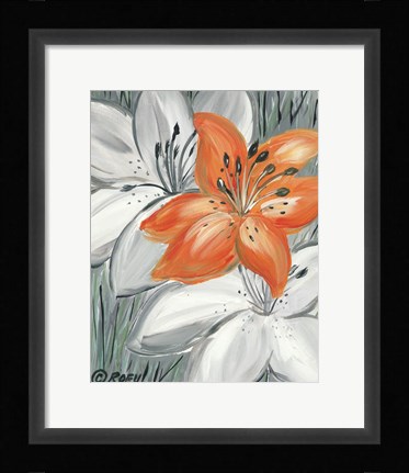 Framed Tiger Lily in Orange Print