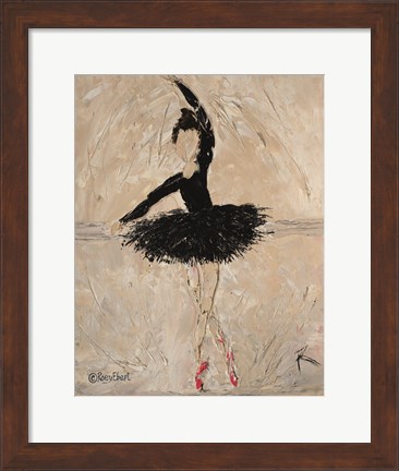 Framed Ballerina with Scarlet Pointe Shoes Print