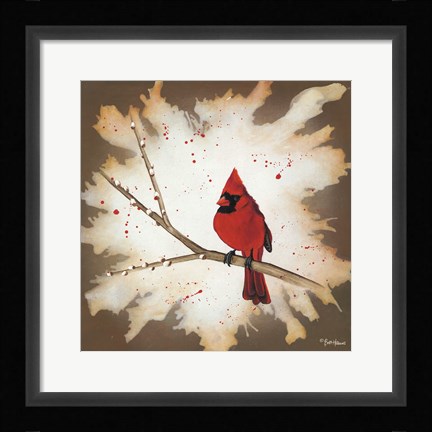 Framed Weathered Friends - Cardinal Print