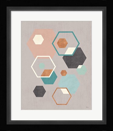 Framed Abstract Geo III Gray Print