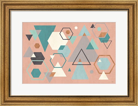 Framed Abstract Geo I Pink Print