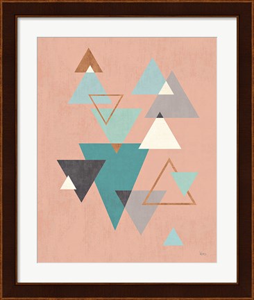 Framed Abstract Geo II Pink Print