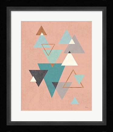 Framed Abstract Geo II Pink Print