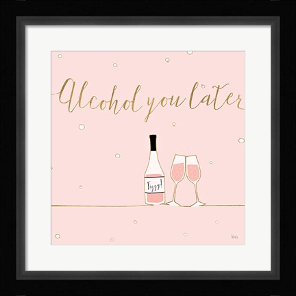 Framed Underlined Bubbly VIII Pink Print