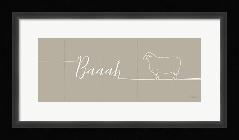 Framed Underlined Farm II Greige Print