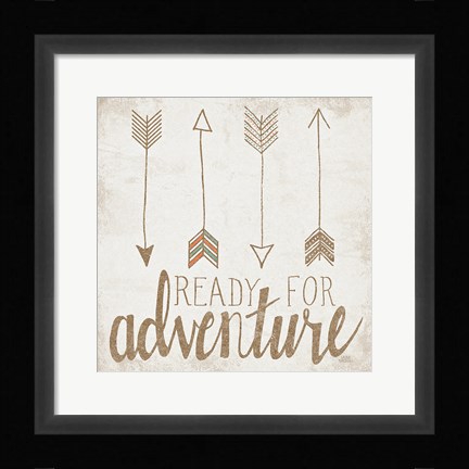 Framed Ready for Adventure Beige Print