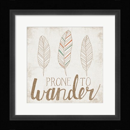 Framed Prone to Wander Beige Print