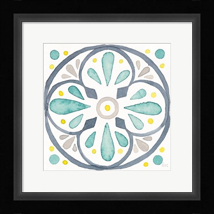 Framed Garden Getaway Tile VI White Print