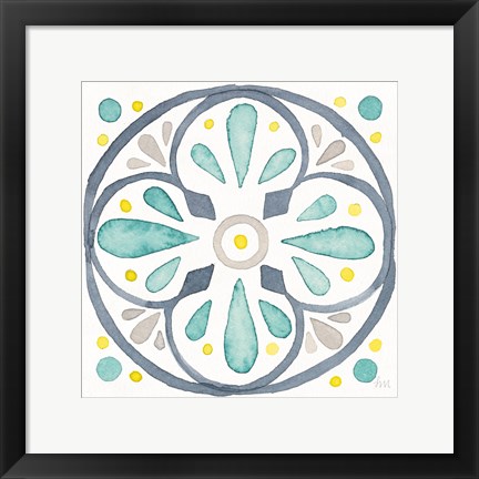Framed Garden Getaway Tile VI White Print