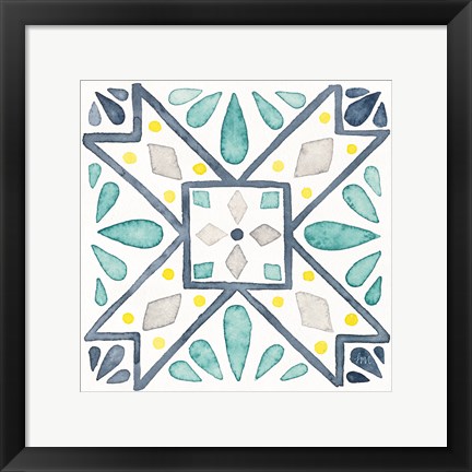 Framed Garden Getaway Tile IX White Print