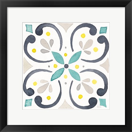 Framed Garden Getaway Tile IV White Print