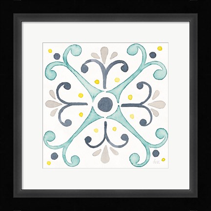 Framed Garden Getaway Tile III White Print