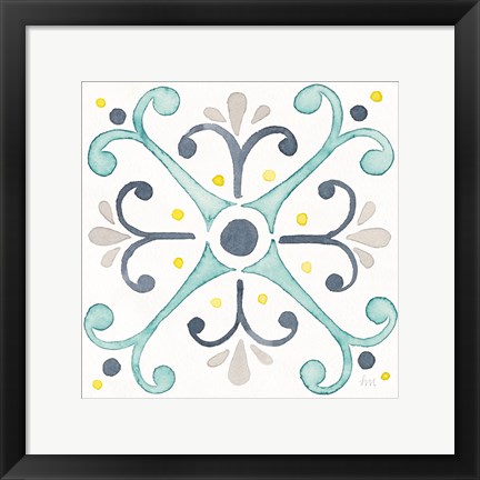 Framed Garden Getaway Tile III White Print