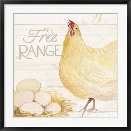 Framed Life on the Farm Chicken IV Print
