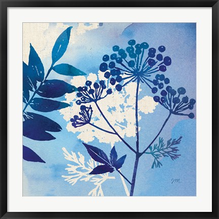 Framed Blue Sky Garden I Print