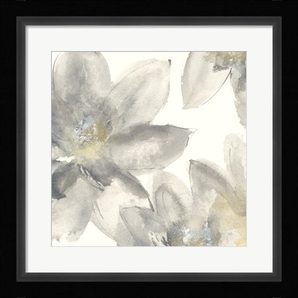 Framed Gray and Silver Flowers I Print