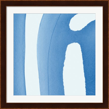 Framed Batik Blue IV Print