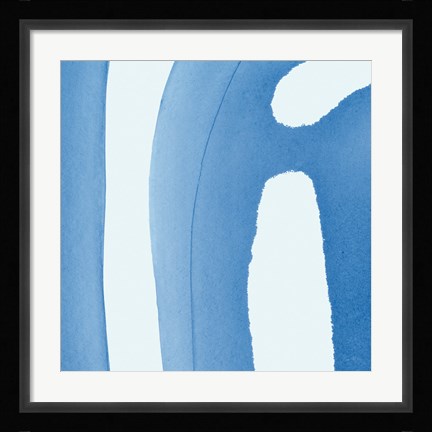 Framed Batik Blue IV Print