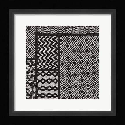 Framed Kuba Abstract I BW Print