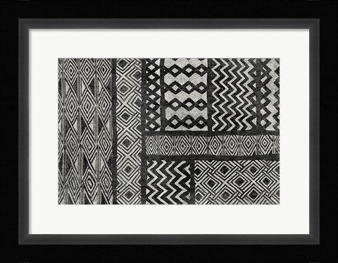 Framed Kuba Abstract BW Print