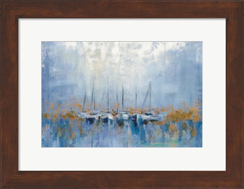 Framed Boats in the Harbor I Print