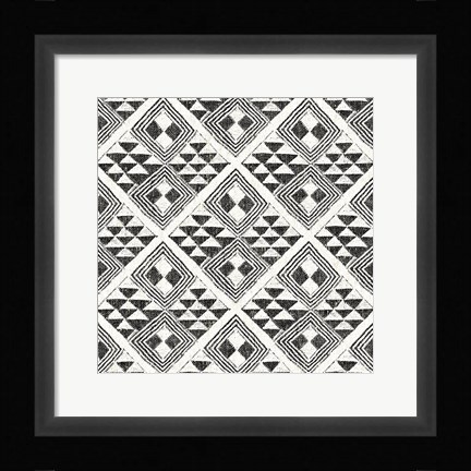 Framed African Wild Pattern II BW Print