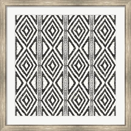 Framed African Wild Pattern III BW Print
