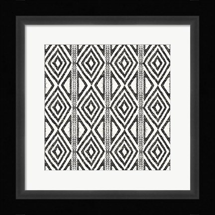 Framed African Wild Pattern III BW Print