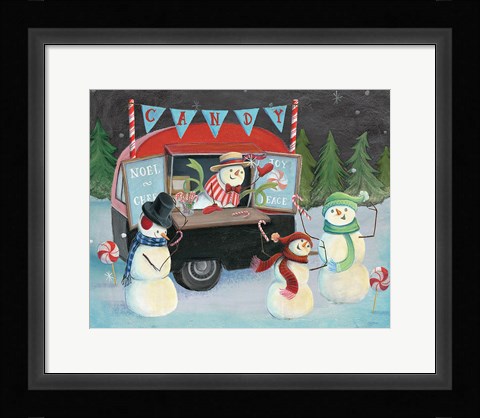 Framed Christmas on Wheels I Light Print