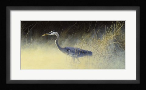 Framed Fishing The Mist Print