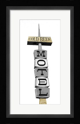 Framed Fifties Motel Beer Print