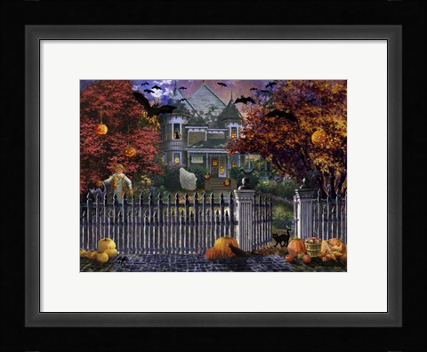 Framed Halloween House Print