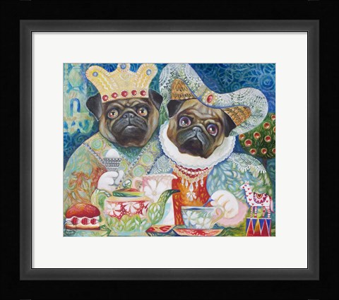 Framed King of Pugs Print