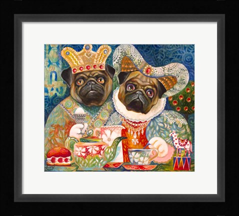 Framed Family Pugs A Print