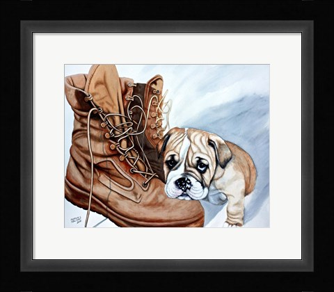 Framed Boots Bulldog Print