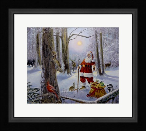 Framed Christmas In The Forest Print