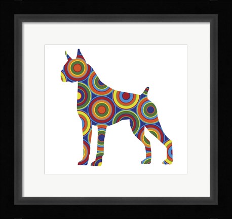 Framed Boxer Abstract Circles Print