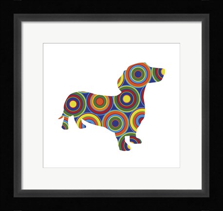 Framed Dachshund Circles Print