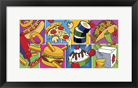 Framed Takeout Food Montage Print