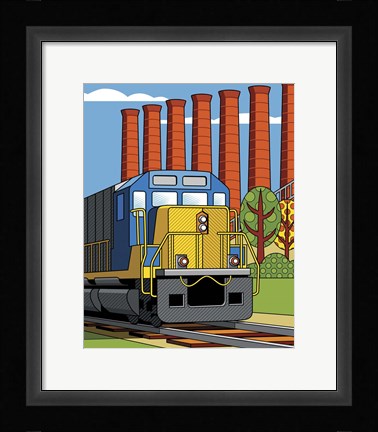 Framed Homestead Steel Mill Stacks Print