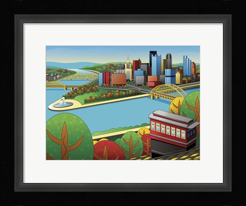 Framed Pittsburgh Incline Autumn Print